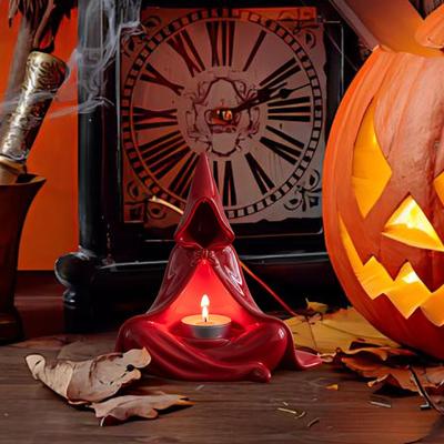 Halloween Teelichthalter Heimdekoration Kerzenhalter Dekorative Geister Hexenform Kerzenständer für Herbstsaison Schule