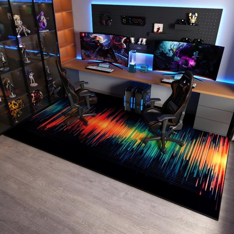 Cyberpunk Style Carpet, Stain-resistant and Easy-to-clean Game Room Floor Mat, Boy's Bedroom Carpet, Home Decoration