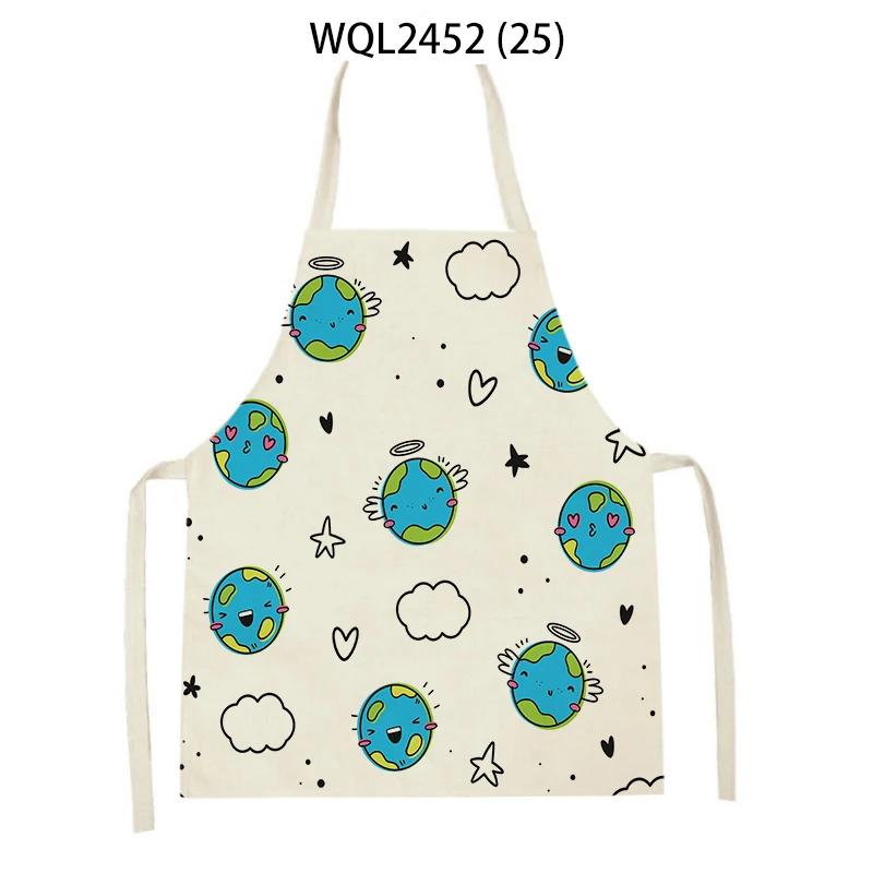 Animal Snail Rabbit Printing Apron Adult Kids Sleeveless Kitchen Apron Linen Cooking Baking Accessories Apron Cleaning Tool