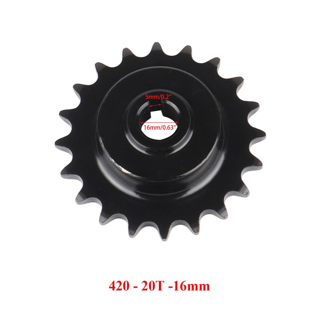420 20T 16mm 17mm Lega di Acciaio Foro Pignone Anteriore Catena Per Coleman Trail CT200U Mini Bike ATV Accessori Motore Tosaerba