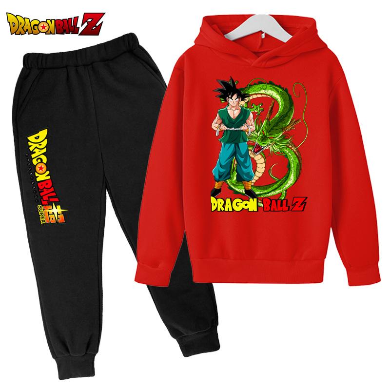 2026 Boys and Girls Seven Hoodie Kids Cartoon Goku Sweatshirt Children's Simple Fashion Top Boys and Girls Clothing Dragon Ball
