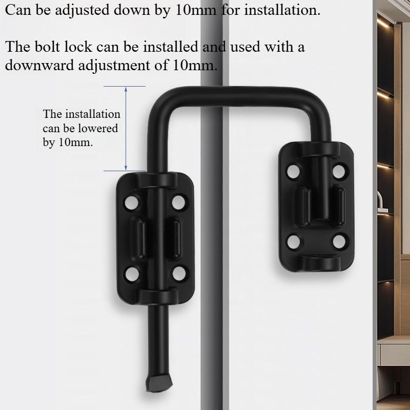1SET nicht-stanzender Riegel Türriegel 90 Grad Türschnalle Schiebetürriegel Diebstahlsicherungsschloss Schiebetürschloss Zinklegierungsschnalle