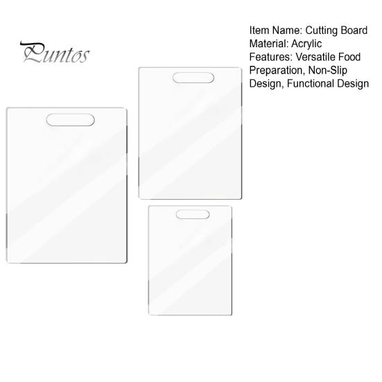 1/3Pcs Acrylic Cutting Board Set with Non-Slip Silicone Dots Food-Grade Clear Boards for Kitchen Easy-Grip Chopping Board for Veggies Meat Bread