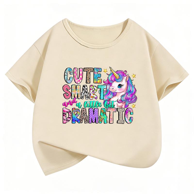 Kawaii Unicorn Shirt Design TShirt Printed T Shirt Girls Summer Clothes Short Sleeve Tops TShirts Cute Kids Clothing