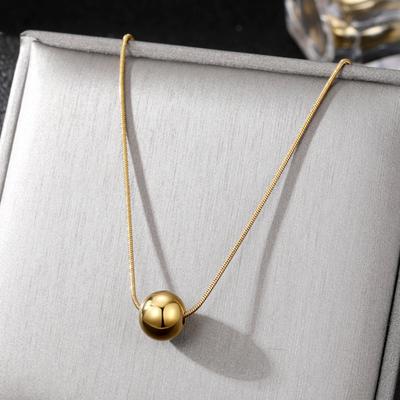 Collier pendentif boule simple et tendance pour femmes, chaîne à pompon, cadeau de luxe, idéal pour un festival, nouvelle collection 2023