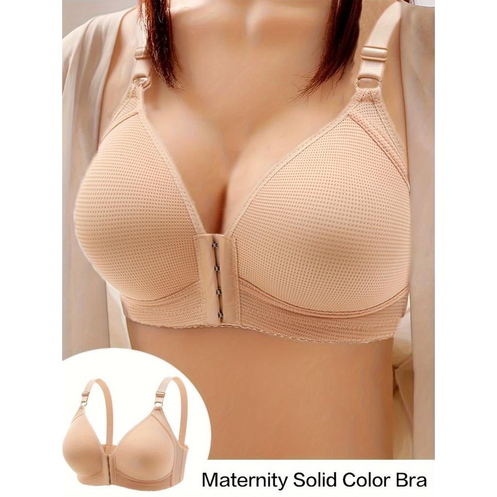 Front Clasp Design, Adjustable Straps, Non-removable Pads, Textured Fabric Provides Support and Comfort for All-season Wear, Black, Comfort Underwear