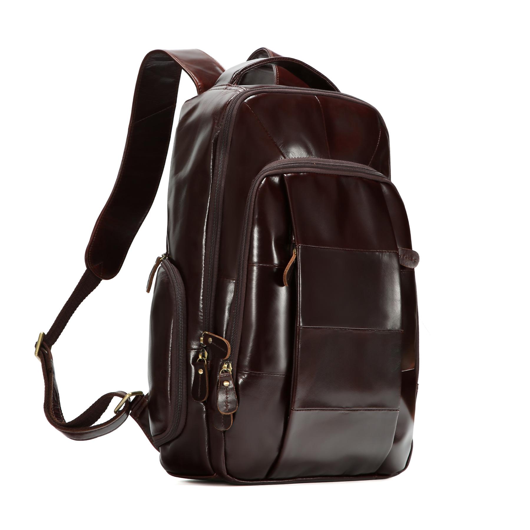 

Business Backpack, Commuter Casual Men s Backpack, Genuine Leather Men s Bag кофейный