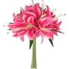 12 Heads Artificial Lilis DIY Flower Floral Arrangement Simulation Flowers Plastic Multicolor Fake Flowers Photography Props