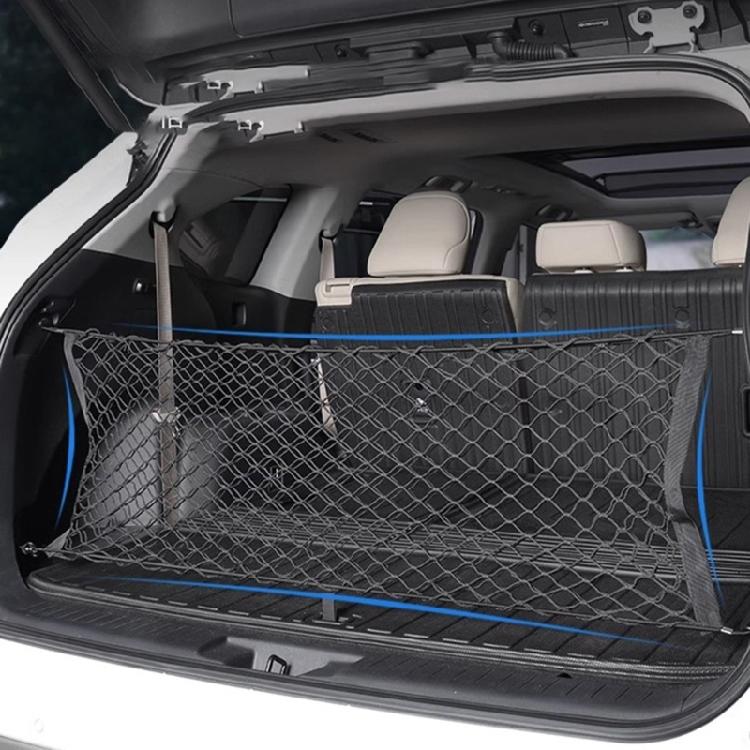 Elastic Trunk Cargo Net Cargo Storage Net for Car Trunks Double Layer Mesh Pocket with Screws and Hook for Small Item Control On the Road