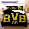 Lenjerie de pat cu model BVB, Set cu cuvertură, Husă cuvertură, Față de pernă, Cadou de casă pentru ziua de naștere (1 * husă de pilotă + 2 * fețe de pernă, fără miez)