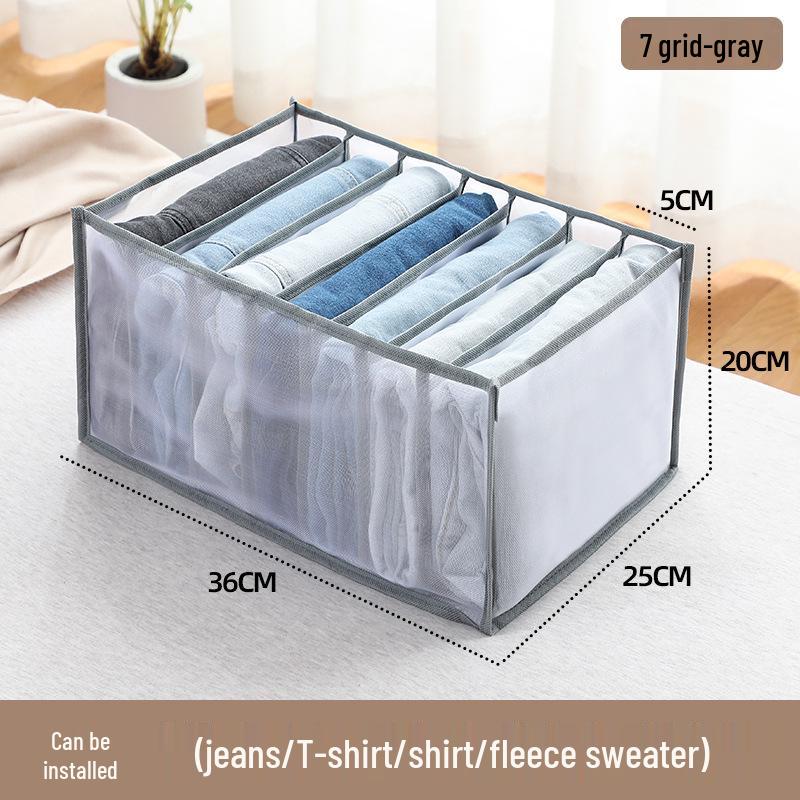  "Transparent Mesh Drawer Organizer for Clothes & Jeans"