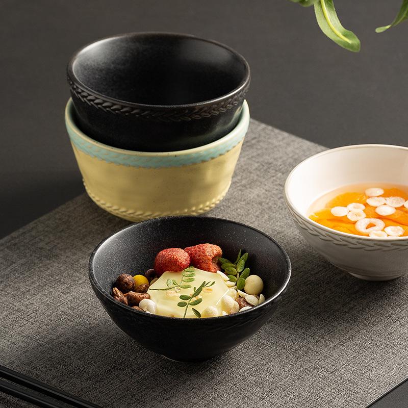Japanese Retro Bucket Hat Bowl Rice Bowl For Home New Rice Bowl Exquisite Breakfast Small Bowl High-Value Bowls