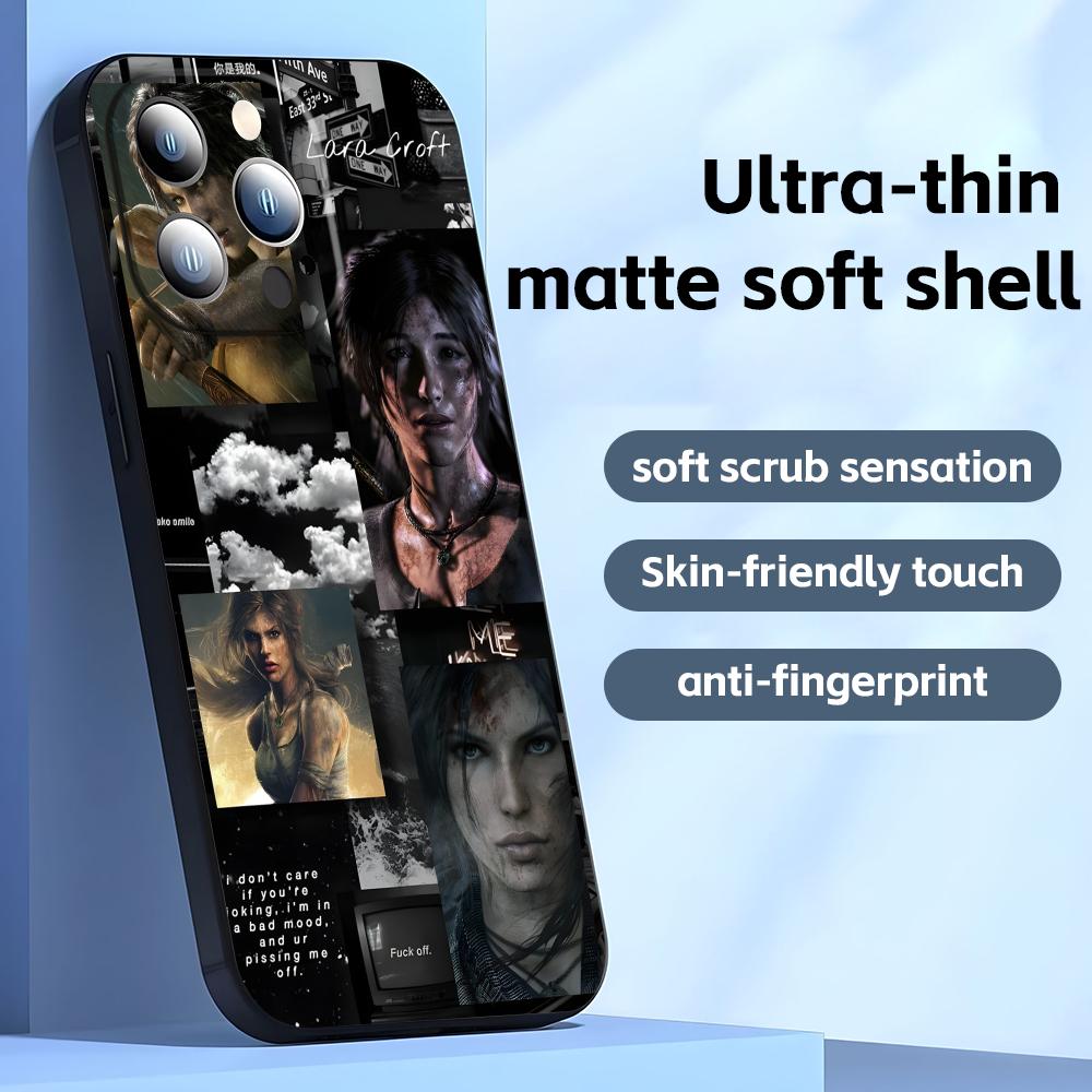 hot game Tomb Raider Phone Case For iPhone17 16 16e 15 14 13 12 11 Plus Mini Pro Max Soft black Shockproof Cover