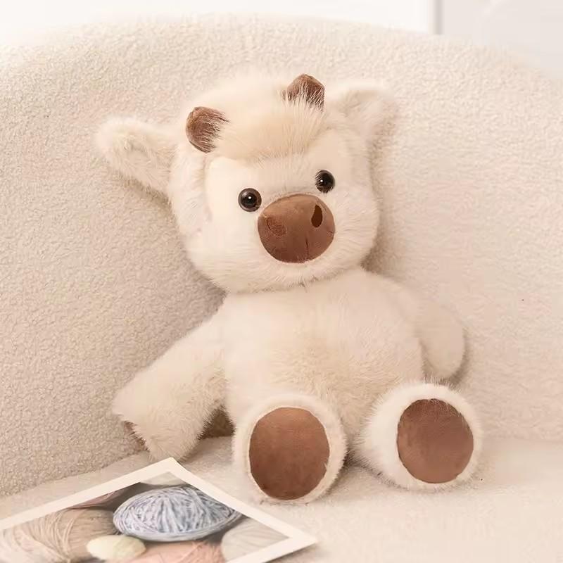 Adorable Highland Cattle Plush Toy 40Cm - Huggable Running Cow Stuffed Animal Made With Premium Soft Fabric Soothing Companion