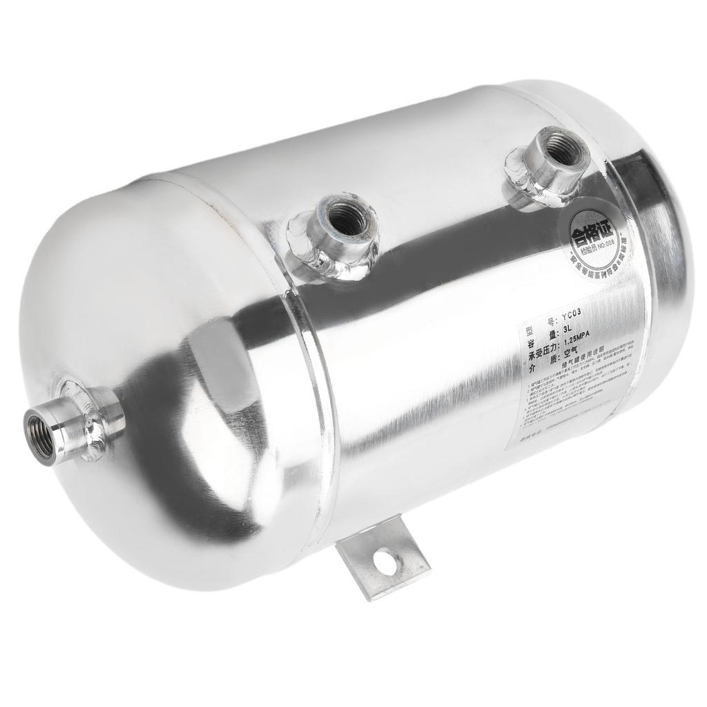 3L Polierter Gasbehälter 4?Anschluss Horizontal Hochdruck Luftspeicher 14NPT