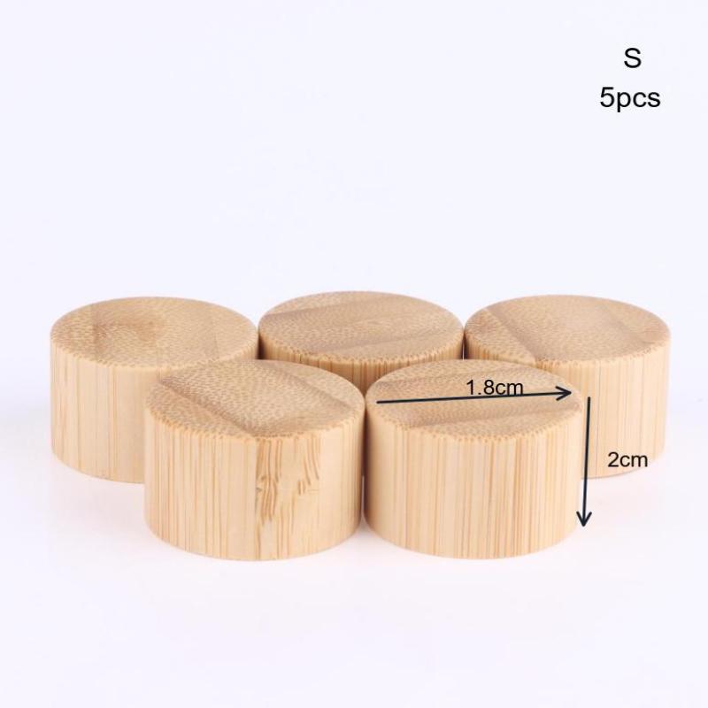 1/5 Pcs Eco-Friendly Screw Bamboo Bottle Caps With Reducer Replace Empty Bottle Caps With Drop Plug Real Bamboo Cover Screw Cap