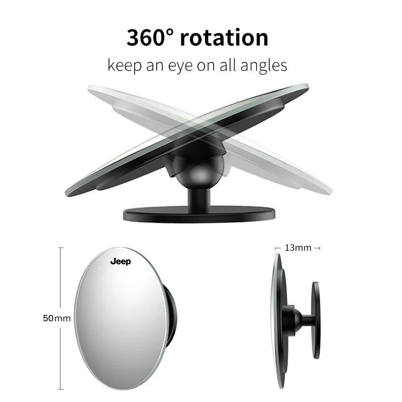 For Jeep Car Rearview Mirror Reverse 360 ° Assist Convex Mirror For Jeep Grand Cherokee Wrangler JK Gladiator Compass Renegad