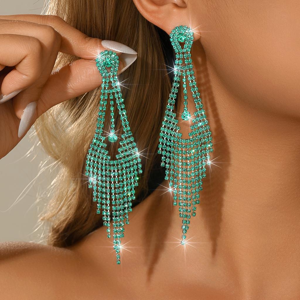 New multi-color dreamy geometric super flash high-end personalized fashion earrings