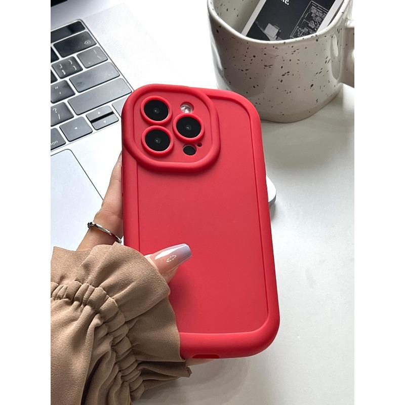 Simple Solid Color Niche for Apple 14 Mobile Phone Case New for IPhone16promax Female 13 Puff 15/13