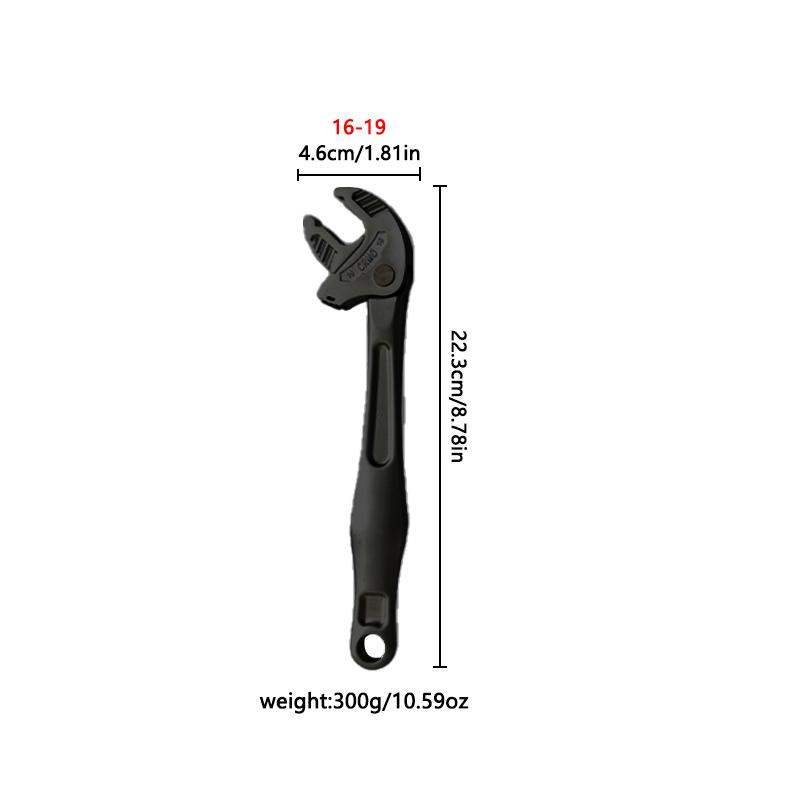 Black Industrial-grade Crab Claw Quick-adjustment  Serrated Claw  Chrome-molybdenum Steel Crab Claw Wrench