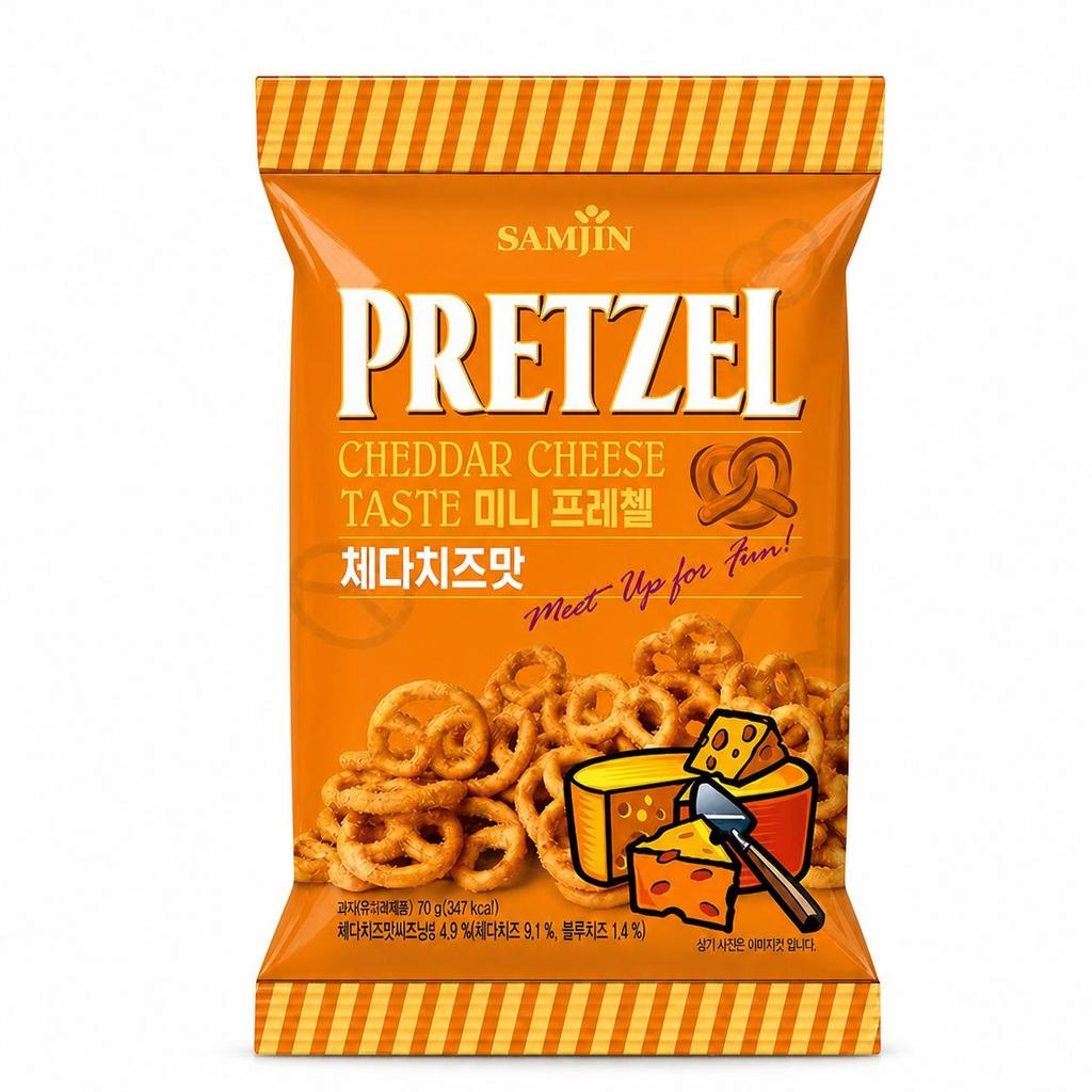 SAMJIN Mini Pretzel Biscuits 70g Cheese Flavor.