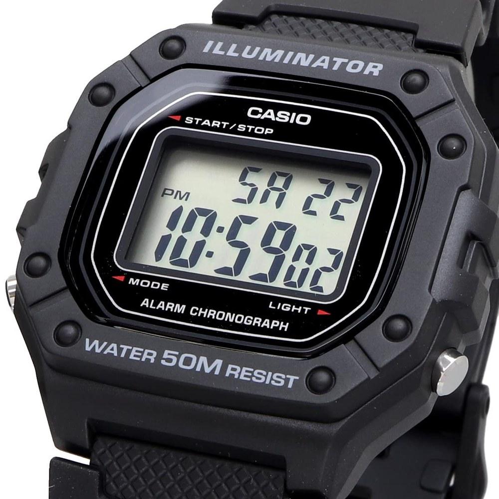 Casio Standard Digital Wristwatch W-218H-1AV Men and Women Black
