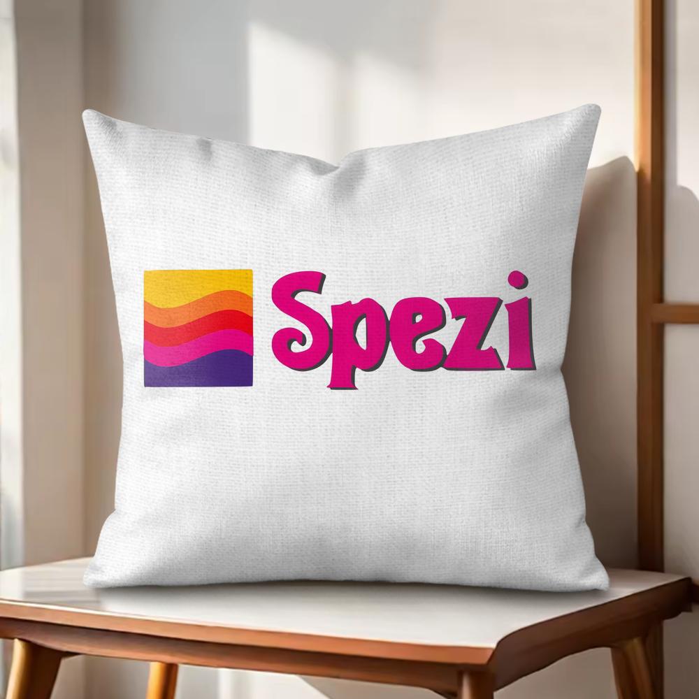 PPaulaner SSpezi Logo Cushion Cover Natural Linen Organic Fabric DoubleSided Printing Couch Pillow Covers Home Decor