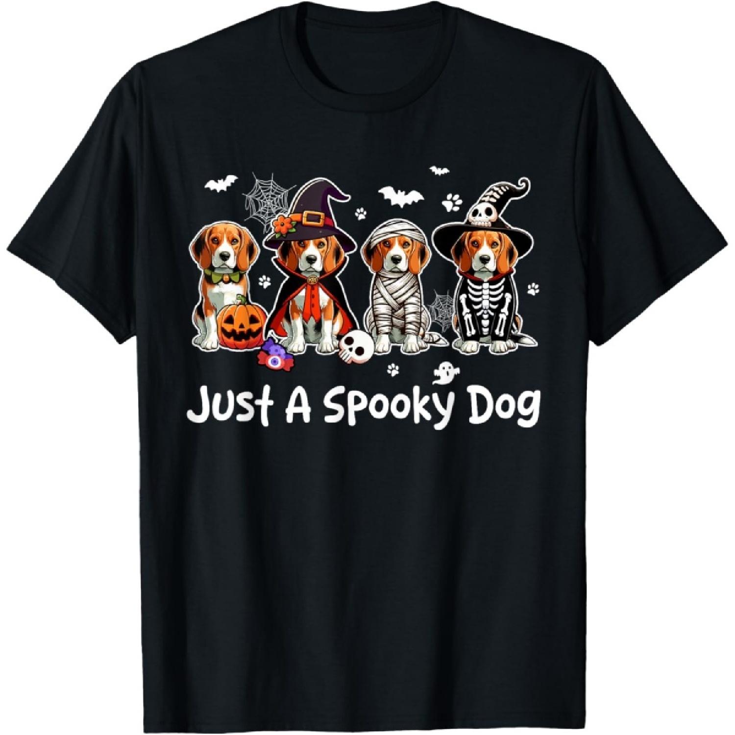 Just A Spooky Halloween Dog Group Beagles As Witch Mummy T-Shirt S