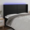 VidaXL LED Headboard Bedroom Furniture Double Bed Accessory Head of Bed Frame Interior Black 3123876