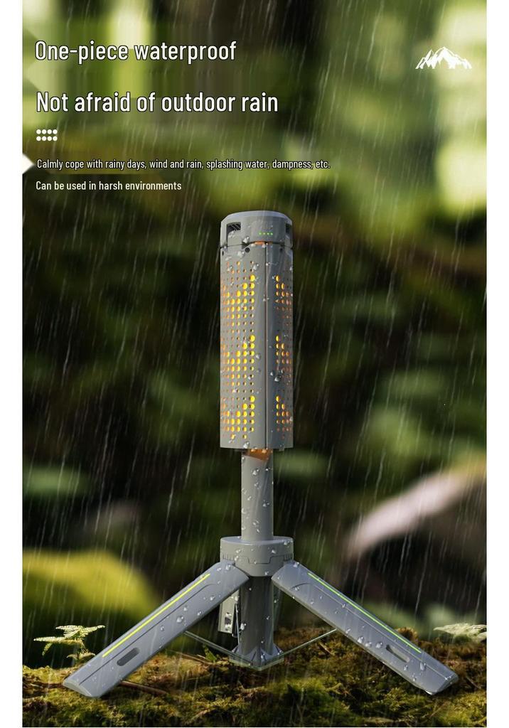 Multi-functional Foldable Camping Flashlight with 720° Stepless Steering and 3-LED All-Terrain Design