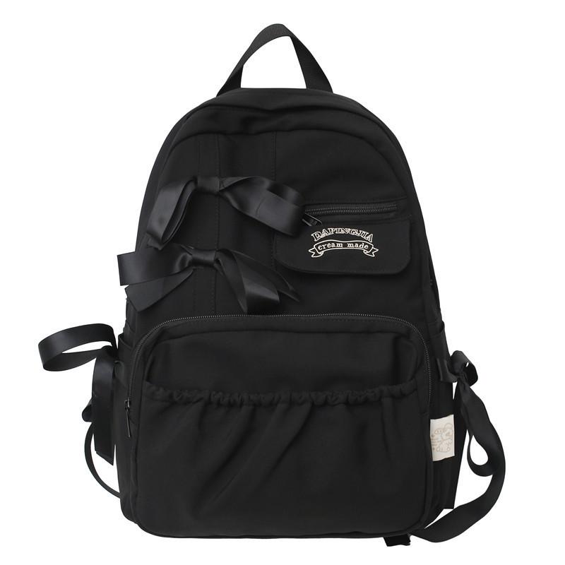 Japanese Cute Bow Backpack for Girls - Ideal for Middle and High School Students, Milk White Color, High Value