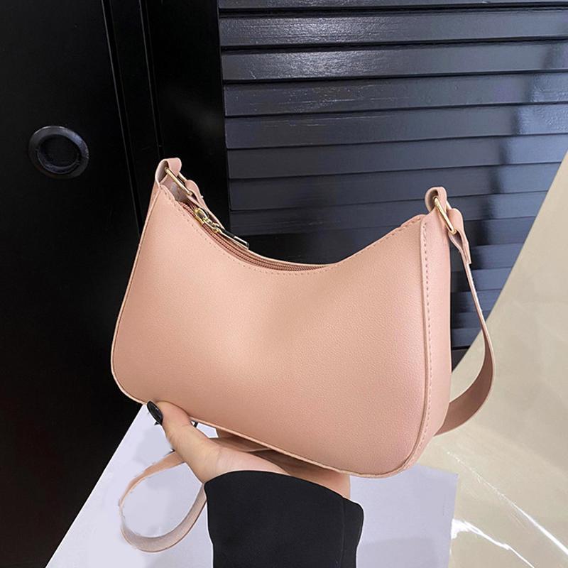 Retro Solid Color PU Leather Shoulder Underarm Bag Women's Fashi Handbags Hobos Purses and Handbag Ladies Crossbody Bags