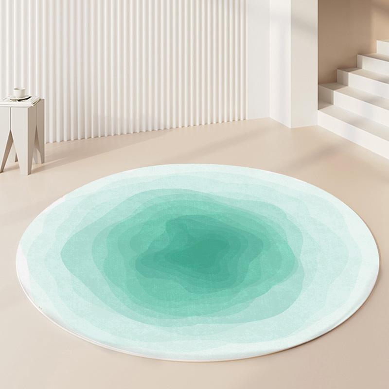 Leicht luxuriöse Teppiche für das Wohnzimmer, flauschige, weiche Teppiche für die Lounge, dicker, farbverlaufender runder Teppich, nordischer Stil, Schlafzimmerdekoration, rutschfeste Matte