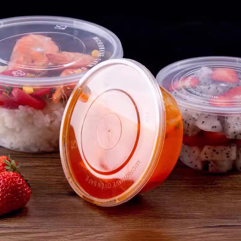 Thickened Disposable Round Food Containers with Lids (30 Sets)
