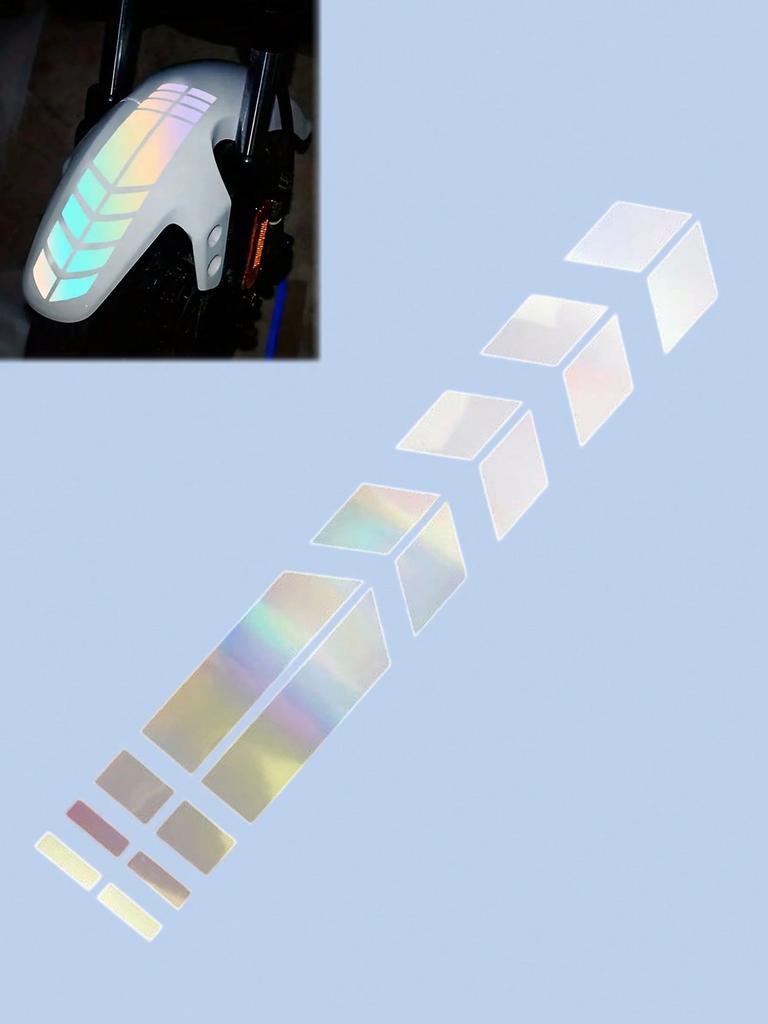 1 Stück Reflektierender Motorradaufkleber, Laser Holografisch, Wasserdichtes TPU, 3D Pfeil, Langlebig/Farbbeständig, Universell für E-Bikes/Motorräder