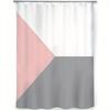 Pink and Grey Geometric Shower Curtain – Modern Minimalist Design, Color Block Art, Polyester, Includes Hooks