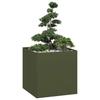Olivgrüner Blumentopf 80x80x80 cm Stahl