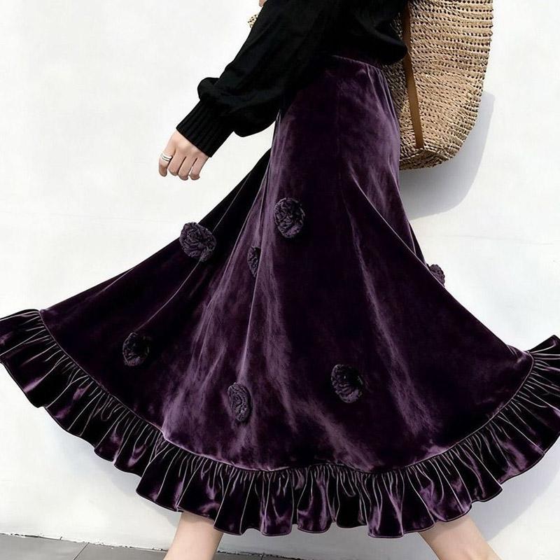 Halber Rock Damen Baumwolle Lässig Vielseitig Elastisch Vintage Literarisch Klassischer Rock Locker Bequem Karierter Rock