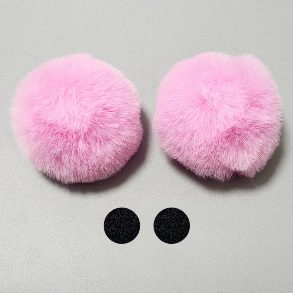 2Pcs Car Motorcycle Helmet Decoration Soft Plush Ball For Motocross Full Face Off Road Helmet Sticker Helmet Accessories