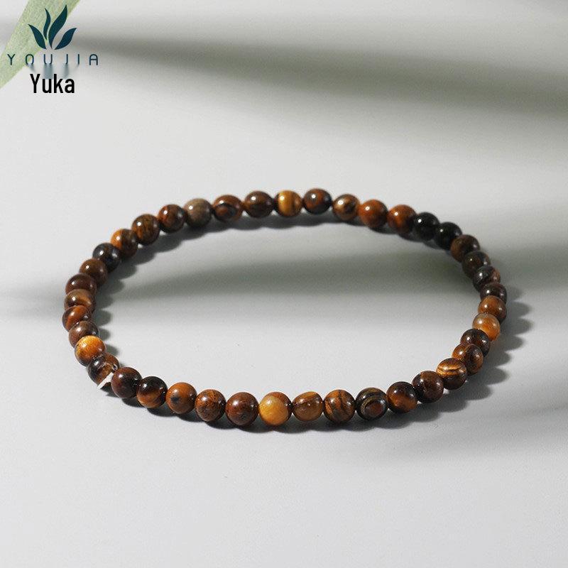 

Yellow Tiger Eye Beaded Bracelet - Natural Stone, Energy Yoga Mala, Ethnic Style, in Sizes 4/6/8/10mm
