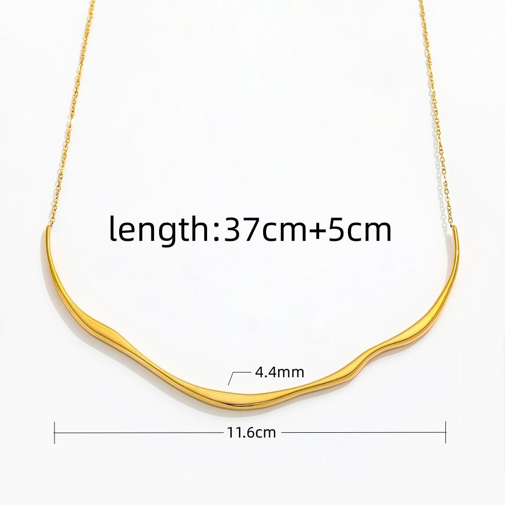 Fenny 18K PVD Plated Non Tarnish Fashion Designer Irregular Tube Pendant Choker Chain Necklace Stainless Steel Jewelry