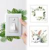 Removable Plants Flower Switch Sticker Decorative Green Leaf Floral Bunny Light Socket Decal
