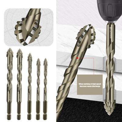 5Pcs Four-Edged Serrated Eccentric Drill Bits High Hardness Rustproof Corrosion Resistant Multifunction Drill Bit