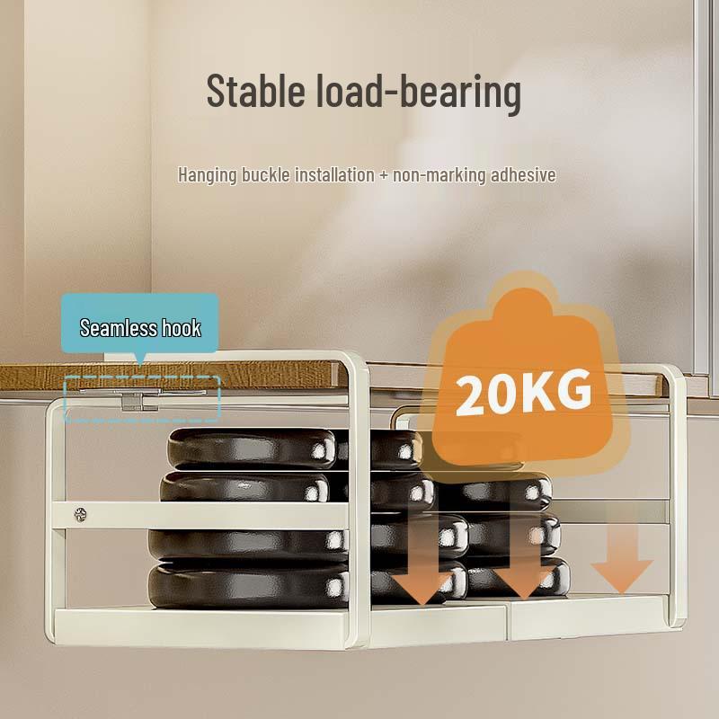 Retractable Kitchen Hanging Storage Rack for Paper, Cling Film, and Utensils