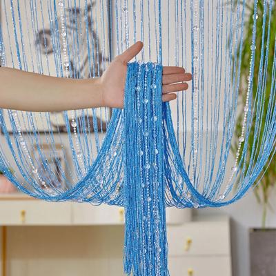 Living Room Divider Crystal Bead String Curtain 1X2 M Tassel Fringe Door Curtain for White Salon and Sheer Wedding Decoration