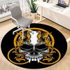 1pc Skull Ornament Office Round Area Rug, Under Office Chairs Bedroom Living Room Home Decor, Room Deco