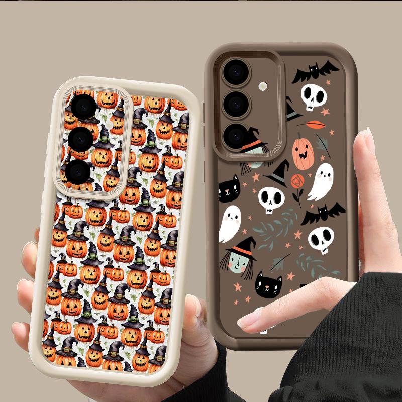 Pumpkin Lantern Ghost Halloween Case For Samsung S26 FE S25 Ultra S24 S23 S22 Plus S21 A16 A17 A18 A26 A27 A36 A37 A54 A55 A56 A57 5G Shockproof Cover