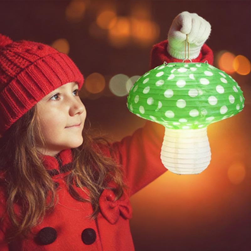 Outdoor Mushroom Lantern Ornaments: Decorative Photo Paper Lanterns for Parties and Restaurants
