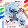 Digital Oil Painting Art Kit Stitch Holding Candy Butterflies Sky Hand Filled Home Decor