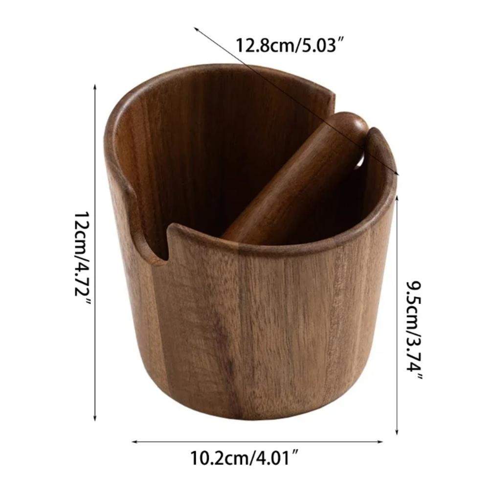 Acacia Wood Coffee Grounds Knock Box Easy Carry Wood Removable Knock Bar Coffee Grounds Box Coffee Bar Accessories Cafe Home Use